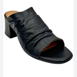 Miz Mooz Brienne Leather Mule Sandal Slide Black 38 7.5 - 8